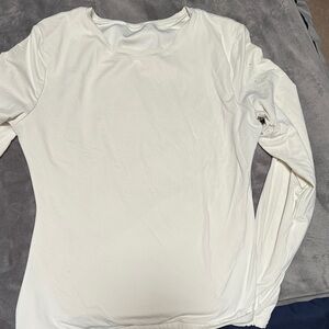 Women's Long Sleeve Crewneck Top in Off-White